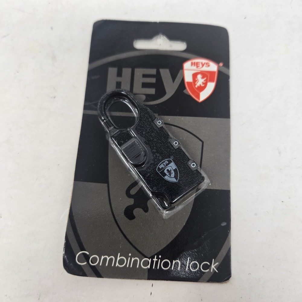 Heys Black 3-Digit Resettable Combination Luggage Lock Travel Accessory New